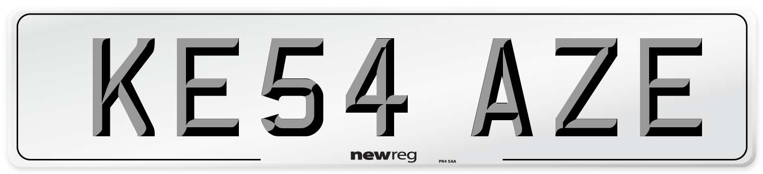 KE54 AZE Number Plate from New Reg